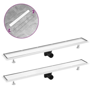 Rigolă de duș cu capac 2-in-1, 93 x 14 cm, oțel inoxidabil