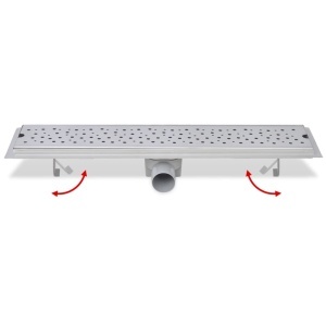 Rigolă duș liniară, model bule, oțel inoxidabil, 630 x 140 mm - Img 5