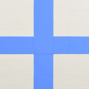 Saltea gimnastică gonflabilă cu pompă albastru 800x100x15cm PVC - Img 2