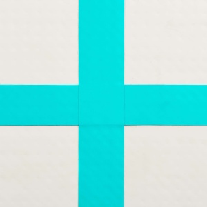 Saltea gimnastică gonflabilă cu pompă verde 300x100x20 cm PVC - Img 9