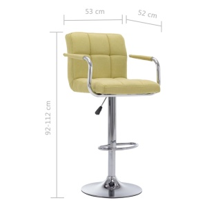 Scaun de bar, verde, material textil - Img 6