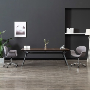 Scaun de birou pivotant, gri, material textil