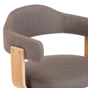 Scaun de birou pivotant, gri taupe, lemn curbat și textil - Img 5