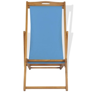 Scaun de exterior, albastru, 56 x 105 x 96 cm, lemn de tec - Img 3