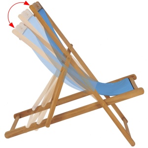 Scaun de exterior, albastru, 56 x 105 x 96 cm, lemn de tec - Img 5