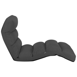 Scaun de podea pliabil, antracit, piele ecologică - Img 3