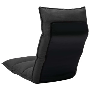 Scaun de podea pliabil, negru, material textil - Img 4