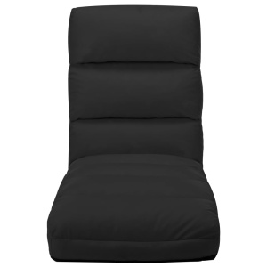 Scaun de podea pliabil, negru, piele ecologică - Img 2
