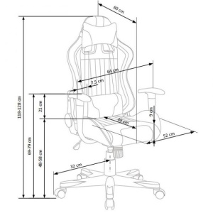 Scaun gaming HM Cayman gri - turcoaz - Img 10