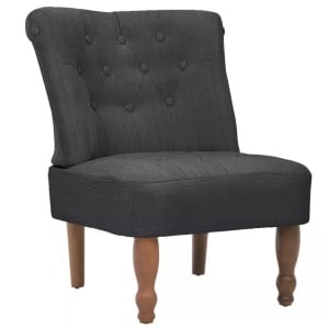 Scaun in stil franțuzesc, gri, material textil - Img 2