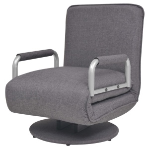 Scaun pivotant și canapea extensibilă, gri inchis, textil - Img 8