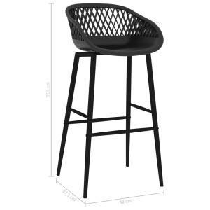 Scaune de bar, 4 buc., negru - Img 6