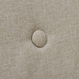 Scaune de bucătărie, 2 buc, bej, textil &amp; lemn de stejar masiv - Img 2