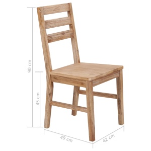 Scaune de bucătărie, 2 buc., lemn masiv de acacia - Img 5