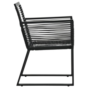 Scaune de grădină, 2 buc., negru, ratan PVC - Img 4