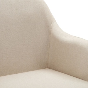 Scaune de sufragerie pivotante, 2 buc., crem, textil - Img 10