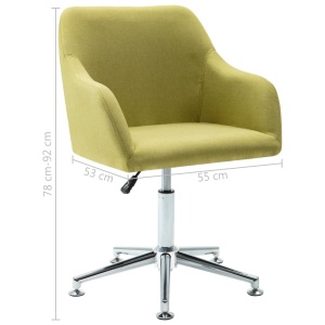Scaune de sufragerie pivotante, 6 buc., verde, textil - Img 9
