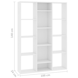 Separator cameră/Bibliotecă, alb, 100 x 24 x 140 cm, PAL - Img 6