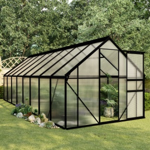 Seră, antracit, 9,31 m², aluminiu