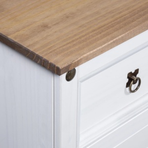 Servantă alb 132x43x78 cm lemn masiv pin mexican gama Corona - Img 3