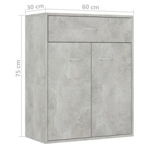 Servantă, gri beton, 60 x 30 x 75 cm, PAL - Img 10