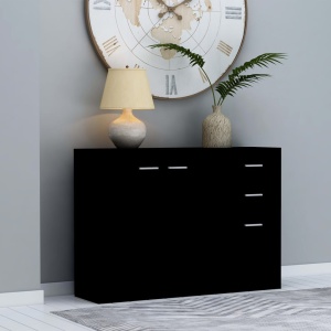 Servantă, negru, 105 x 30 x 75 cm, PAL