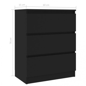 Servantă, negru, 60 x 35 x 76 cm, PAL - Img 5