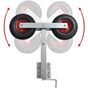Set 2 suporturi cu roți duble pentru remorcă de barcă 59 - 84 cm - Img 3