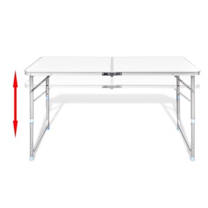 Set camping masă reglabilă și 4 scaune 120 x 60 cm - Img 3
