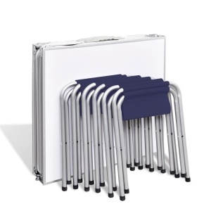 Set camping masă reglabilă și 6 scaune 180 x 60 cm - Img 3