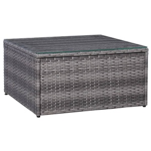 Set canapea de grădină cu perne, 5 piese, gri, poliratan - Img 8