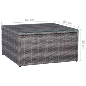 Set canapea de grădină cu perne, 6 piese, gri, poliratan - Img 12