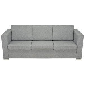 Set canapele, 3 piese, gri deschis, material textil - Img 10