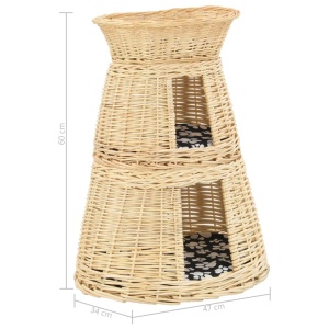 Set coșuri pisici cu perne 3 piese 47x34x60 cm salcie naturală - Img 10