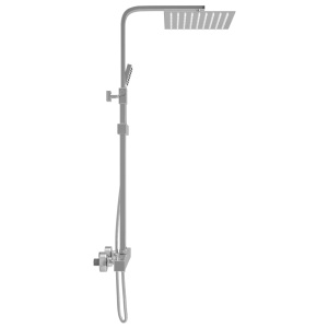Set de duș cu două capete, cu termostat, oțel inoxidabil - Img 4