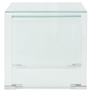 Set de masă din sticlă securit transparentă, stivuibil, 2 piese - Img 6
