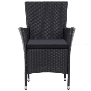 Set de mobilier de exterior, 5 piese, negru, poliratan - Img 4