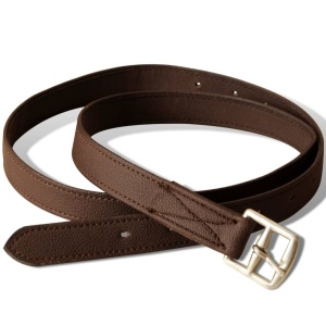Set echitație cu șa 44,5 cm din piele naturală, Maro - Img 7