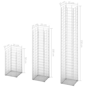 Set gabioane, 3 buc, sârmă galvanizată - Img 4