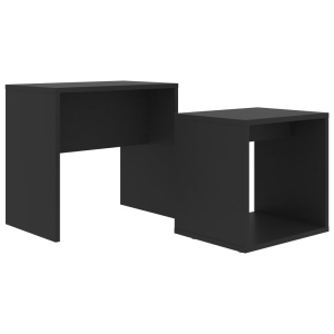 Set măsuțe de cafea, negru, 48x30x45 cm, PAL - Img 2