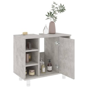 Set mobilier baie, 3 piece, gri beton, PAL - Img 10