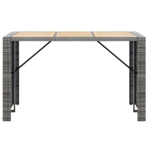 Set mobilier bar de exterior cu perne, 7 piese, gri, poliratan - Img 5
