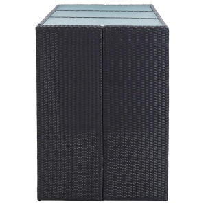 Set mobilier bar de grădină cu perne, 7 piese, negru, poliratan - Img 4