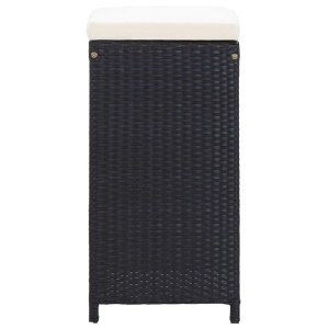 Set mobilier bar de grădină cu perne, 7 piese, negru, poliratan - Img 6