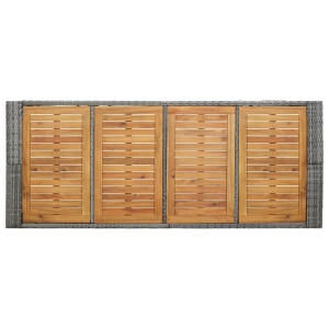 Set mobilier bar exterior 9 piese gri poliratan și lemn acacia - Img 7