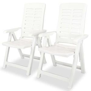 Set mobilier bistro, 3 piese, alb, plastic