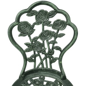 Set mobilier bistro, 3 piese, verde, aluminiu turnat - Img 6