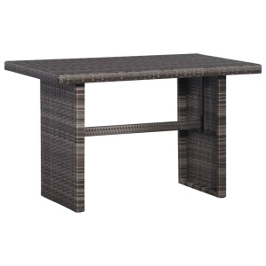 Set mobilier bistro cu perne, 3 piese, gri, poliratan - Img 7