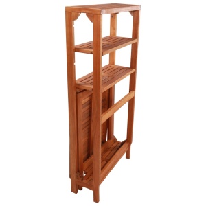 Set mobilier bistro pliabil, 3 piese, lemn masiv de acacia - Img 10
