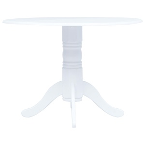 Set mobilier bucătărie, 5 piese, alb, lemn masiv de hevea - Img 12